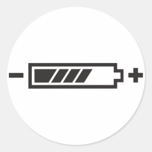 Sticker Rond Chargé - batterie solaire hybride électrique