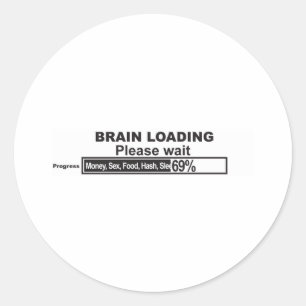 Sticker Rond Chargement de cerveau