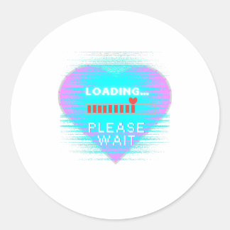 Sticker Rond Chargement Heart Retro Gamer
