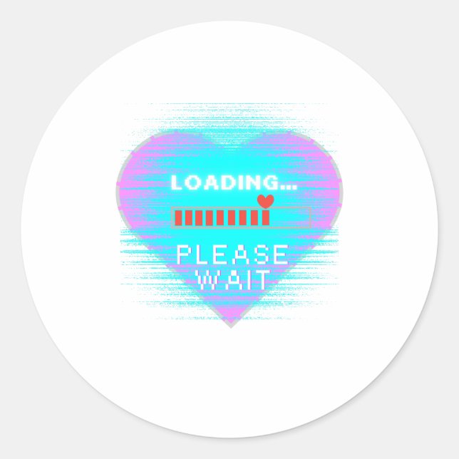 Sticker Rond Chargement Heart Retro Gamer (Devant)
