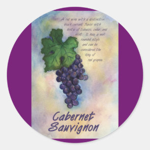 Sticker Rond Chariot à vin Cabernet Sauvignon