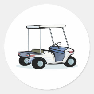 Sticker Rond Chariot de golfeurs