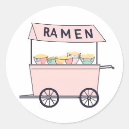 Sticker Rond Chariot ramen mignon