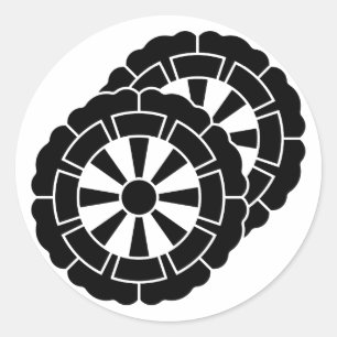 Sticker Rond Chariots Genji en forme de fleurs superposées