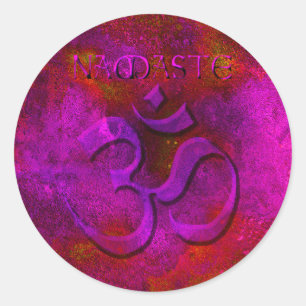 Sticker Rond Chariots rouges violets Namaste