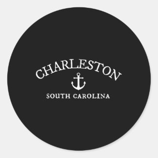 Sticker Rond Charleston Sc Caroline du Sud Thème Nautique