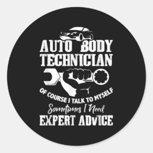 Sticker Rond Charlian Minds - Auto Body Technician - Mens Uni A