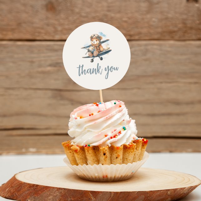 Sticker Rond Charmant Baby shower Garçon Bleu Teddy (Créateur téléchargé)