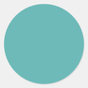 Sticker Rond Charmant Turquoise Bleu Solid Couleur Arrière - pl