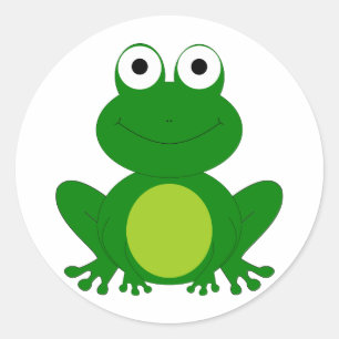 Sticker Rond Charmante grenouille caricature