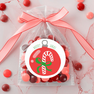 Sticker Rond Charme canne à canne Noël Ornement Noël Noël Noël 
