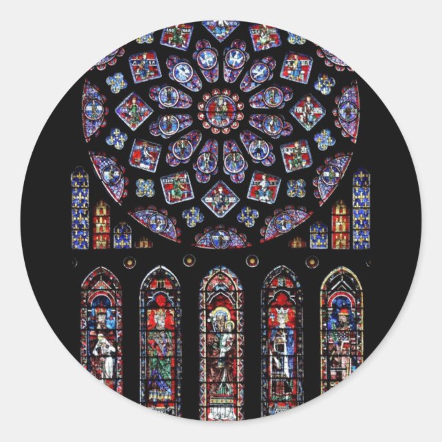 STICKER ROND CHARTRES VI VERRE STAINÉ (Devant)
