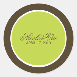 Sticker Rond Chartreuse et enveloppes Brown