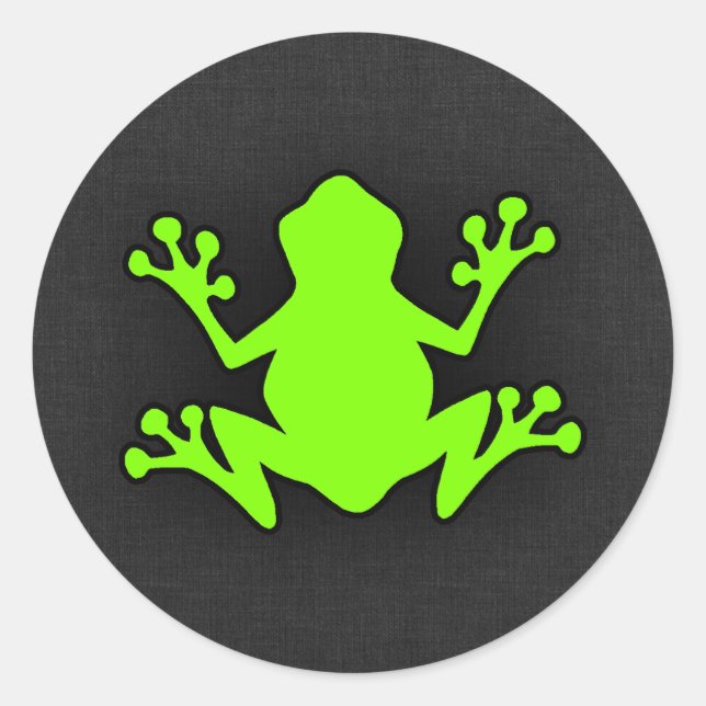 Sticker Rond Chartreuse, Grenouille verte néon (Devant)