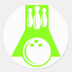 Sticker Rond Chartreuse, Neon Green Bowling