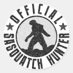 Sticker Rond Chasquatch officiel - Bigfoot en B/W Grunge