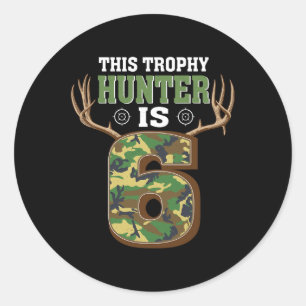 Sticker Rond Chasse 6 ans 6e fête d'anniversaire Chasseur de ce