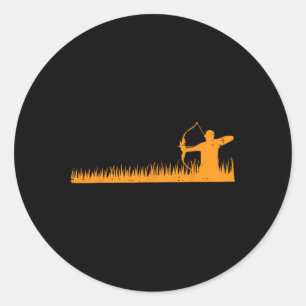 Sticker Rond Chasse À La Bow Archer En Gr Chasseur À L'Arc Homm
