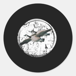 Sticker Rond Chasse à l'oie au Canada Chasse à l'oie