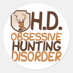 Sticker Rond Chasse amusante