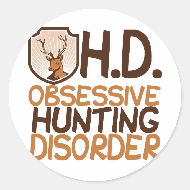 Sticker Rond Chasse amusante (Devant)