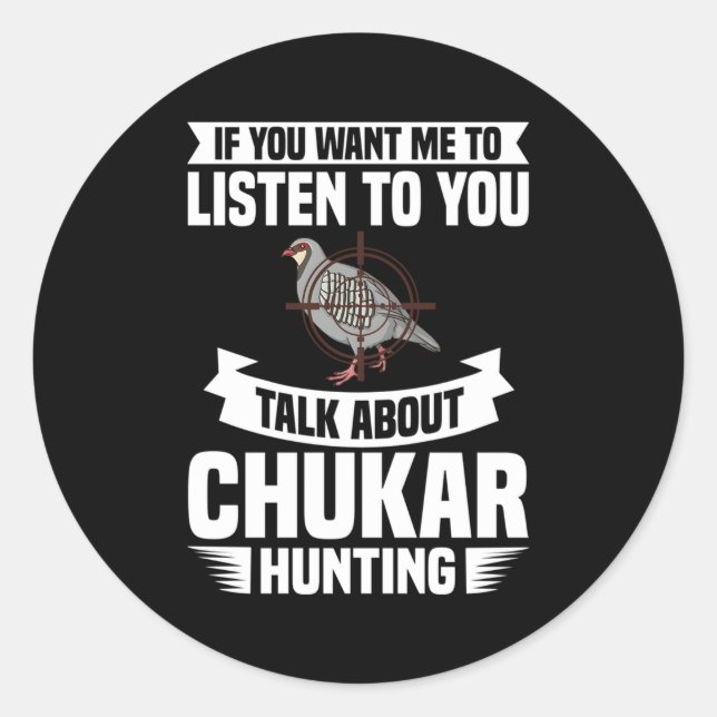 Sticker Rond Chasse au chukar Chasse aux oiseaux (Devant)