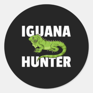 Sticker Rond Chasse au lézard reptile Iguana Hunter