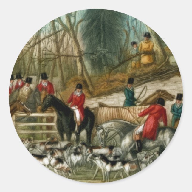 Sticker Rond Chasse au renard 1 (Devant)