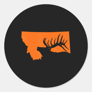 Sticker Rond Chasse aux Elcs du Montana