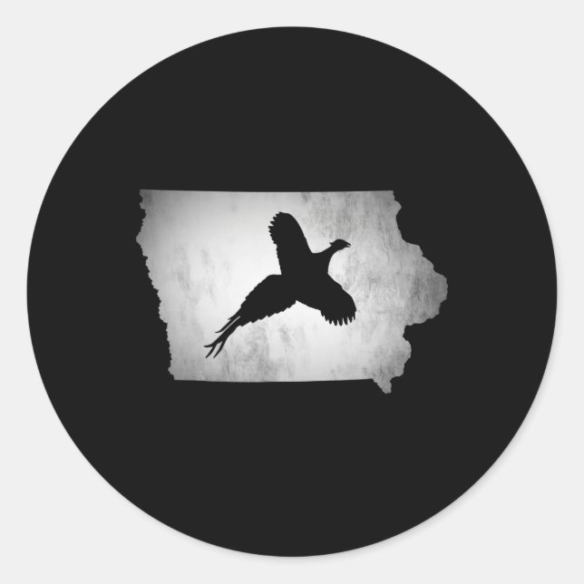 Sticker Rond Chasse aux faisans de l'Iowa (Devant)