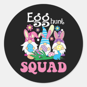 Sticker Rond Chasse aux oeufs Saison de chasse aux Squad Funny
