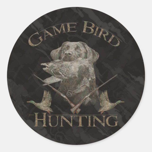 Sticker Rond Chasse aux oiseaux de jeu (Devant)