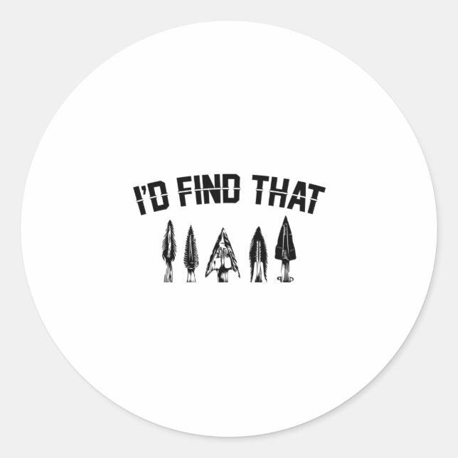 Sticker Rond Chasse aux pointes Arrowhead | Têtes de flèche Cad (Devant)