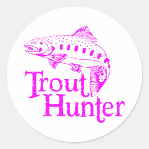 STICKER ROND CHASSE DE FILLE TROUT