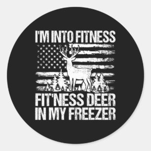Sticker Rond Chasse Je suis dans la condition physique Cerf dan