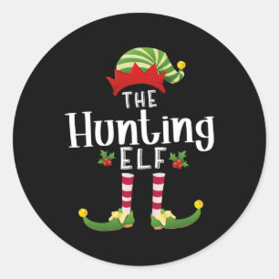Sticker Rond Chasse Jouer au pyjama de Noël Jeu de Noël