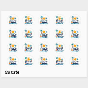 Sticker Rond Chasse l'autocollant d'été du soleil