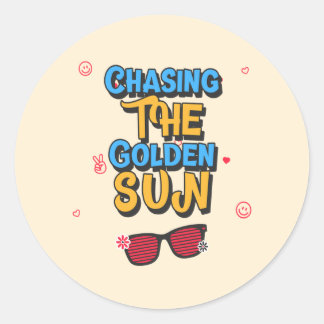 Sticker Rond Chasser le soleil d'or