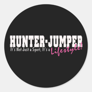 Sticker Rond Chasseur Cheval Jumper
