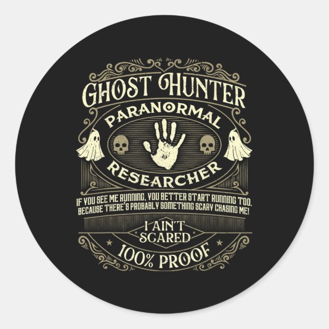 Sticker Rond Chasseur de fantômes - Chasse de fantômes Paranorm (Devant)