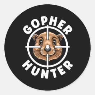 Sticker Rond Chasseur de gopher Crosshairs Chasse au piège
