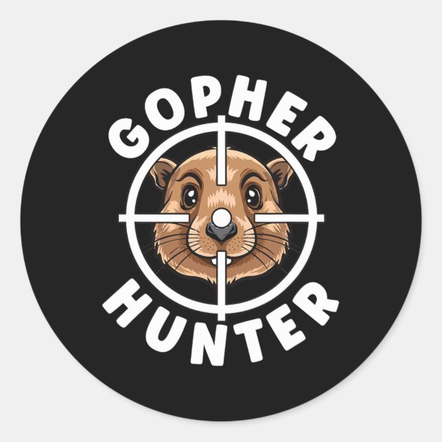 Sticker Rond Chasseur de gopher Crosshairs Chasse au piège (Devant)