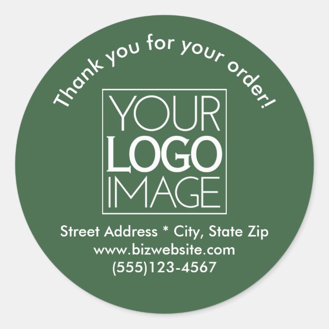 Sticker Rond Chasseur de logo simple Merci d'entreprise écologi (Devant)