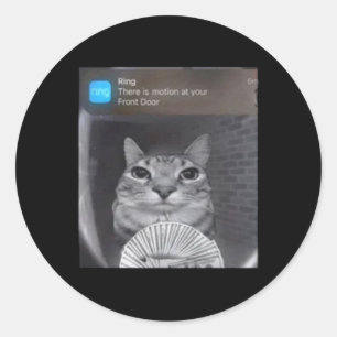 Sticker Rond Chat à anneau avec mème de mouvement