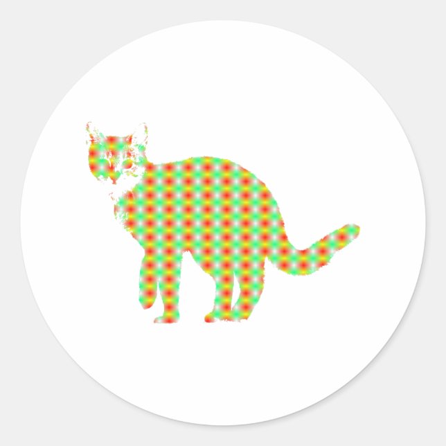 Sticker Rond Chat à motifs (Devant)