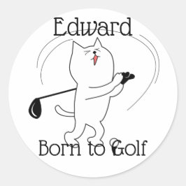 Sticker Rond Chat Born au Golf