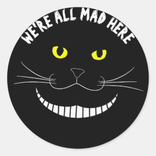 Sticker Rond Chat Cheshire Souriant Chat Transparent Avec Yello