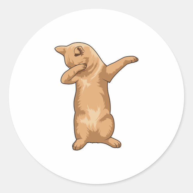 Sticker Rond Chat chez Hip hop Dance Dab (Devant)