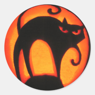 Sticker Rond Chat de Halloween