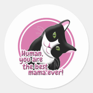 Sticker Rond Chat de la Fête des Mères